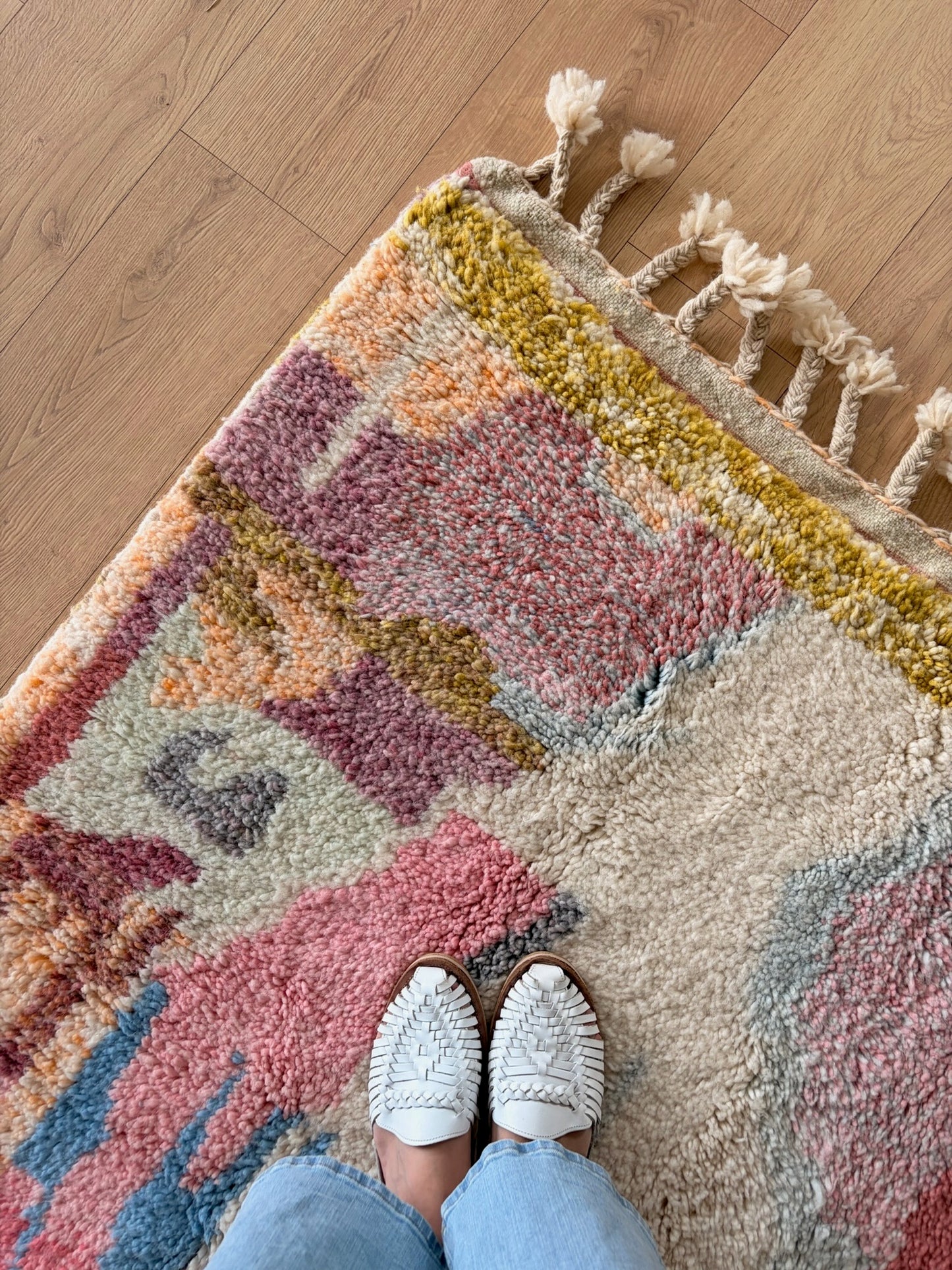 Beni Ouarain Moroccan Colorful Rug (1214) 257x150cm - Summer Feeling