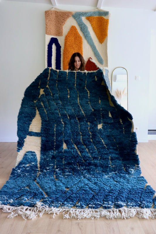Beni Ouarain Marokkaans kleurrijk tapijt (1257) 240x162cm - Night Court