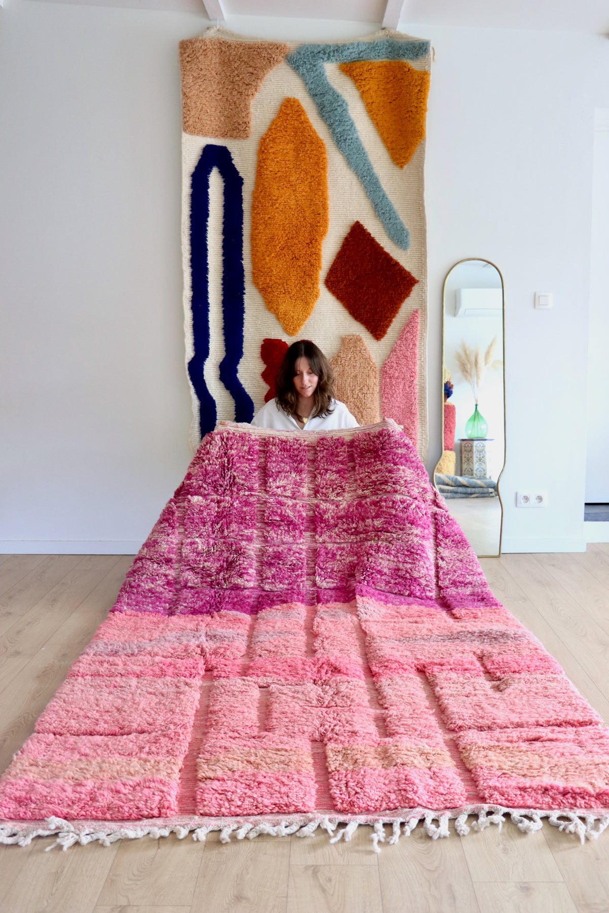 Beni Ouarain Moroccan Colorful Rug (1255) 236x160cm - Romantic Flight