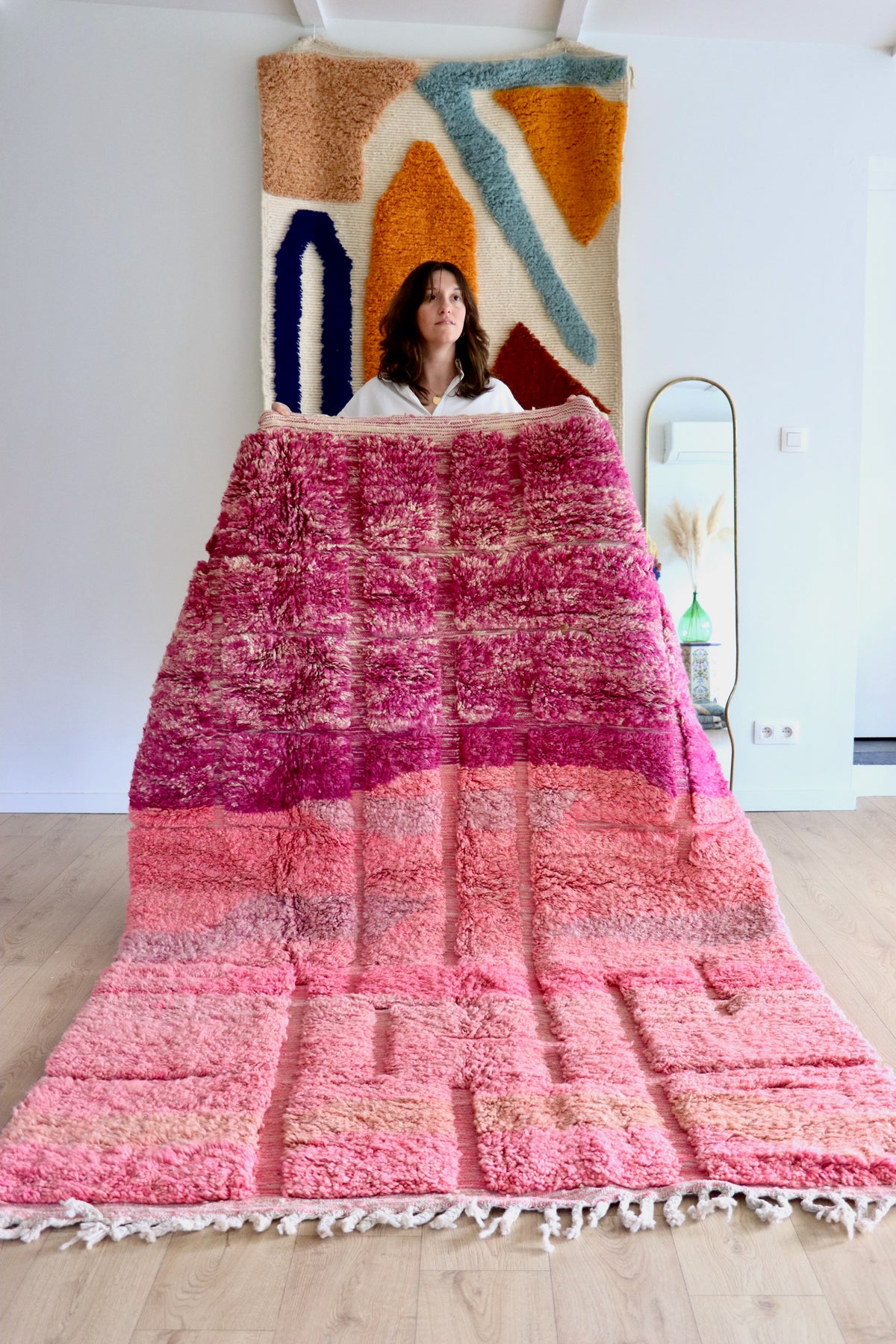 Beni Ouarain Moroccan Colorful Rug (1255) 236x160cm - Romantic Flight