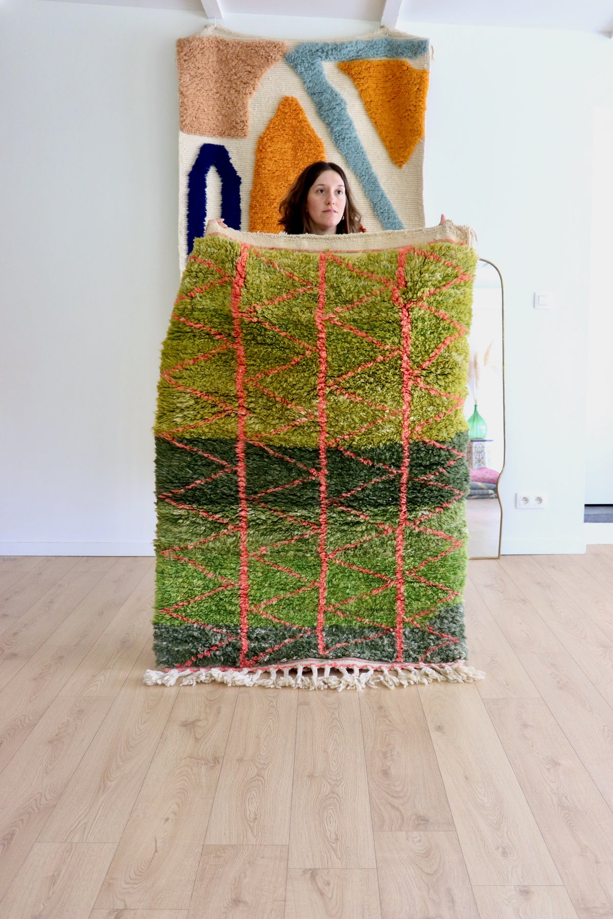 Colorful Moroccan Rug (1243) 147x106cm - Greenery