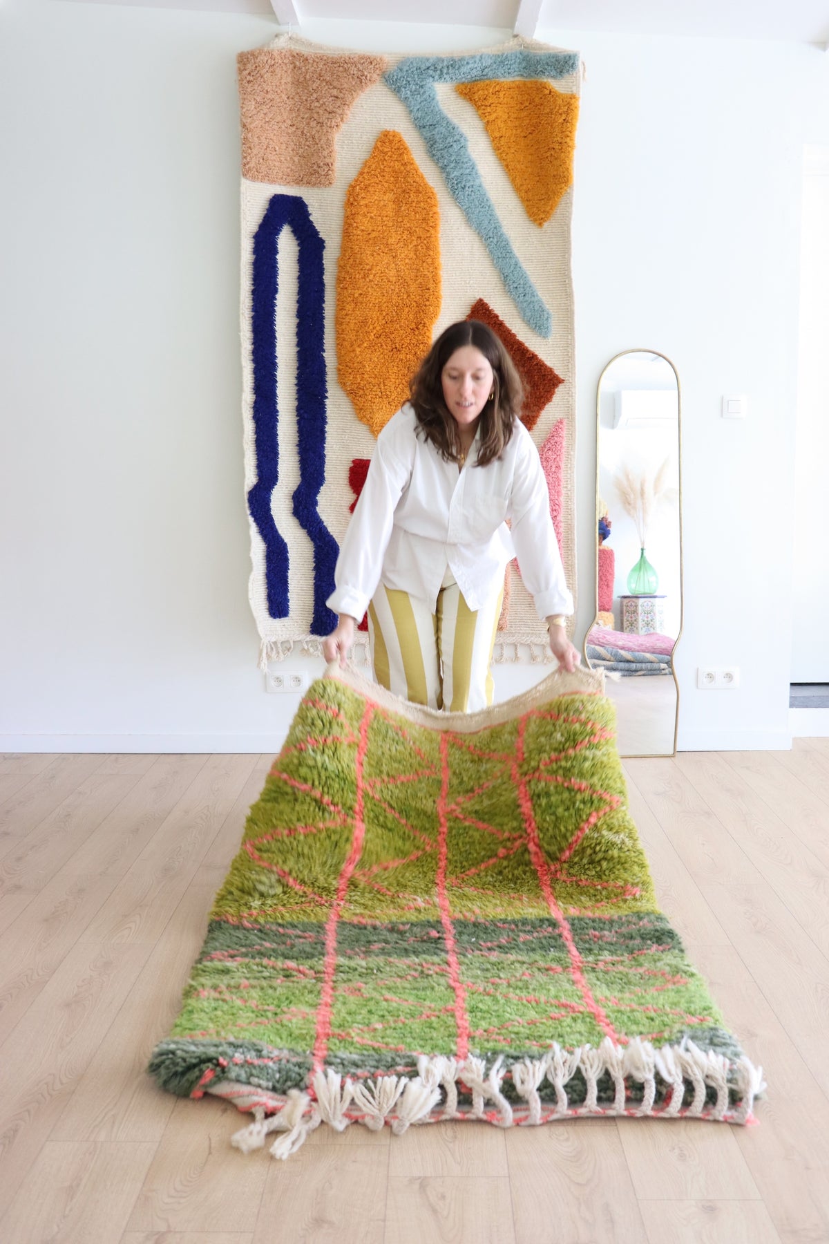 Colorful Moroccan Rug (1243) 147x106cm - Greenery