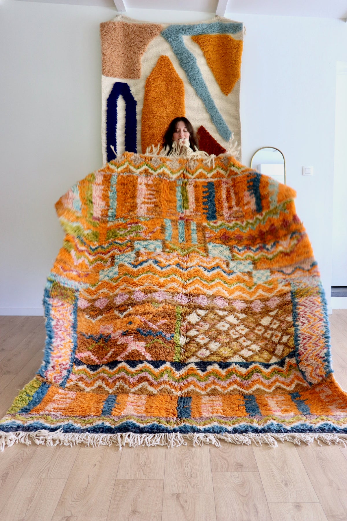 Beni Ouarain Moroccan Colorful Rug (1254) 228x179cm - Summer Court