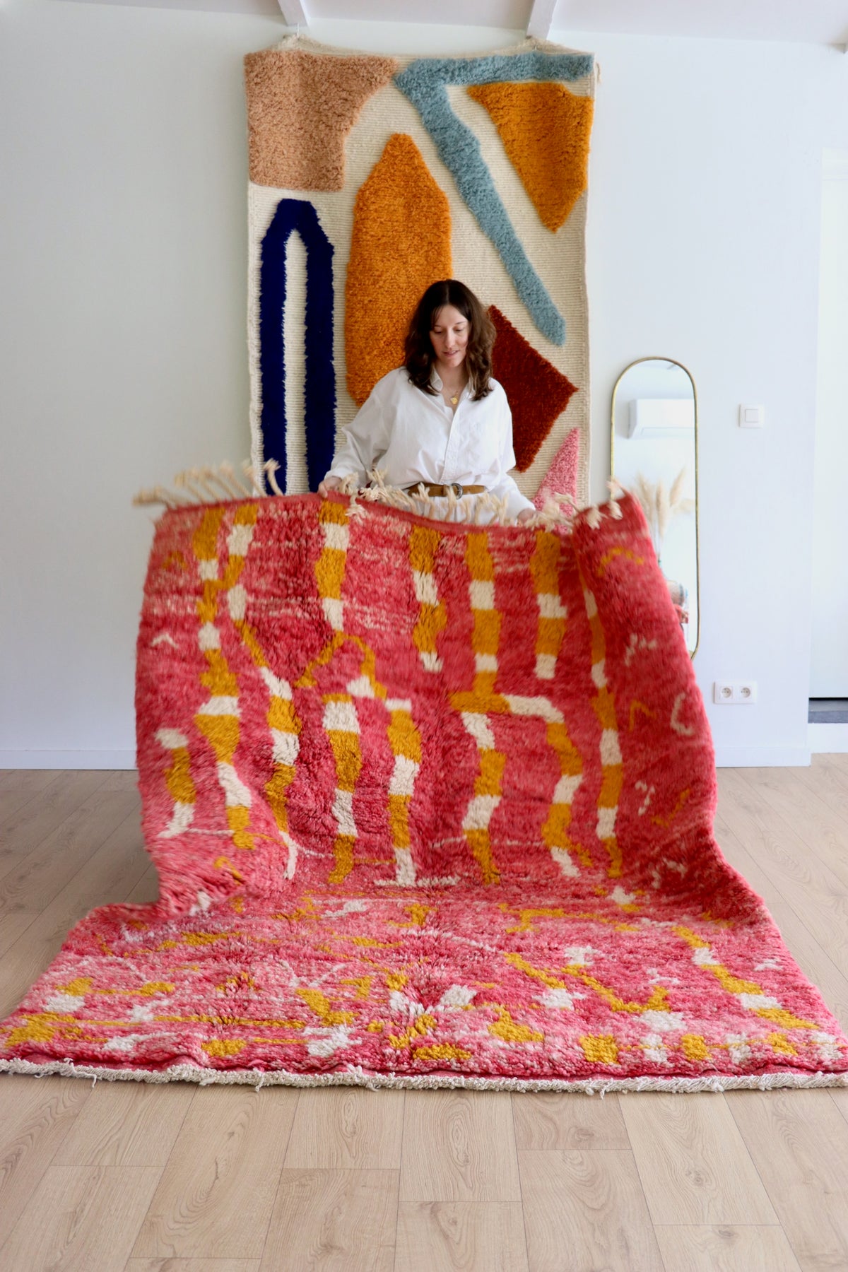 Beni Ouarain Moroccan Colorful Rug (1253) 214x165cm - Peonies