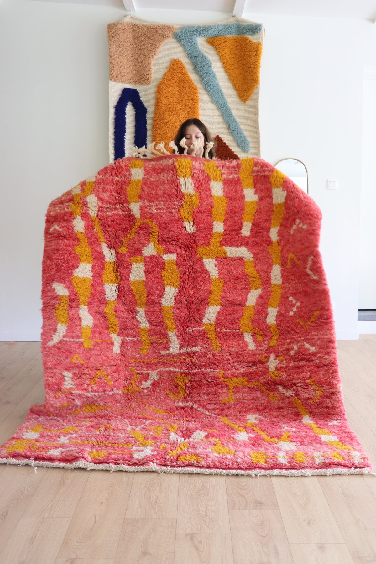 Beni Ouarain Moroccan Colorful Rug (1253) 214x165cm - Peonies