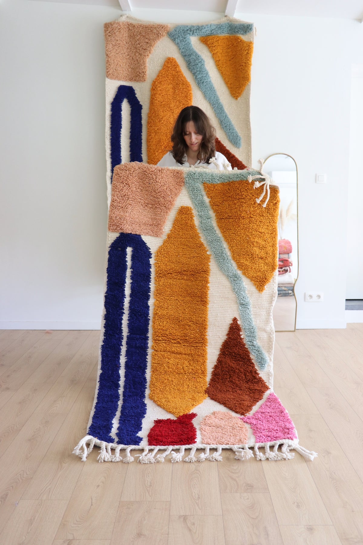 Tapis Beni Ouarain coloré (1261) 202x103cm - Logo