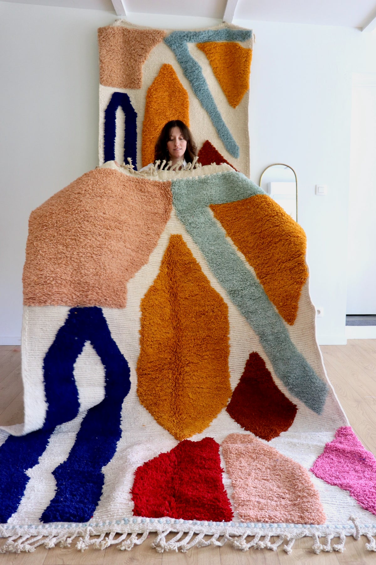 Beni Ouarain Moroccan Colorful Rug (1262) 252x158cm - Logo