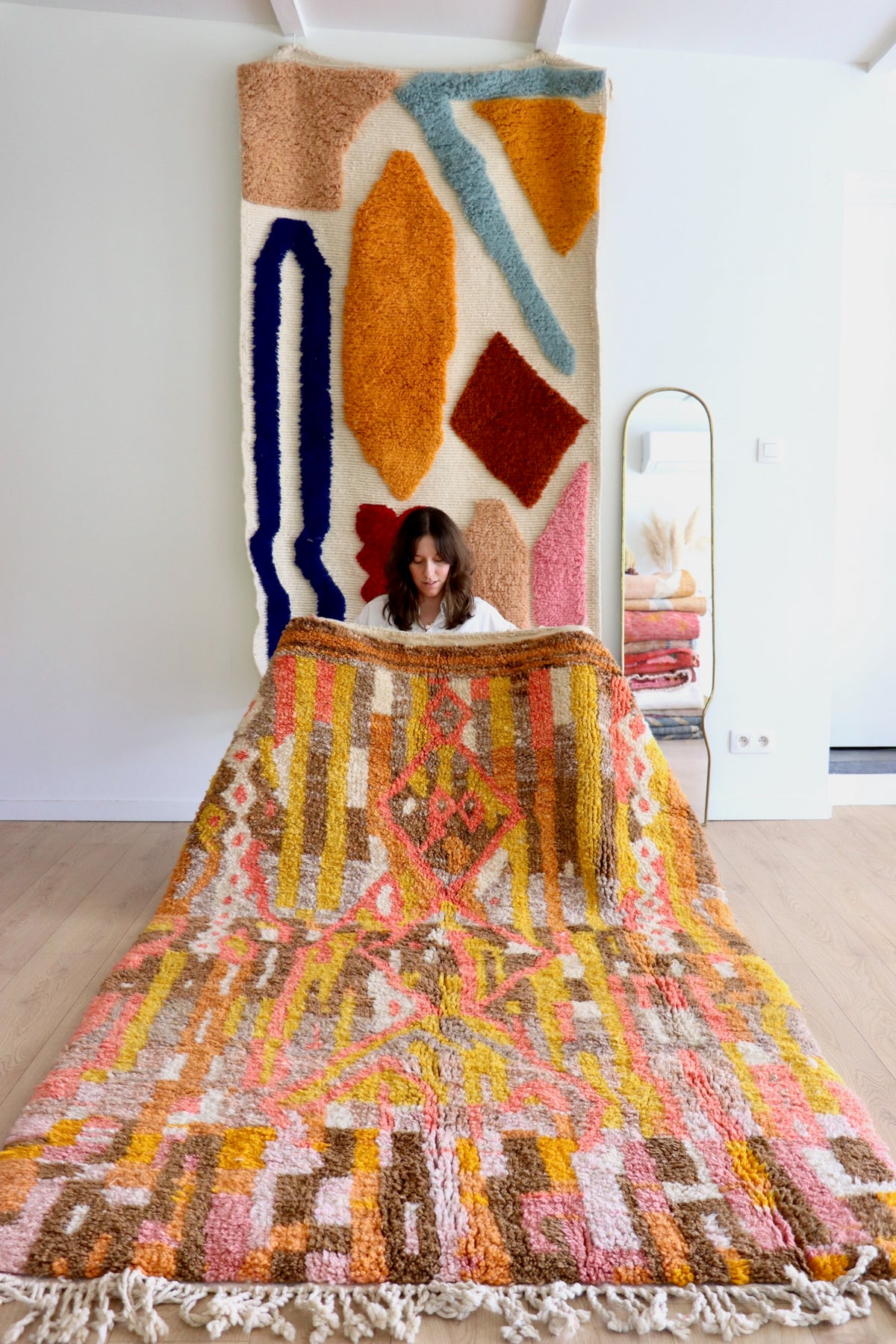 Beni Ouarain Moroccan Colorful Rug (1252) 250x153cm - Fire