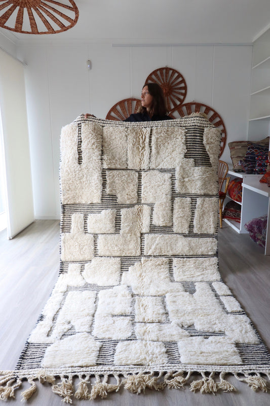 White Berber Wool Rug (343) 262x140cm - Nuage