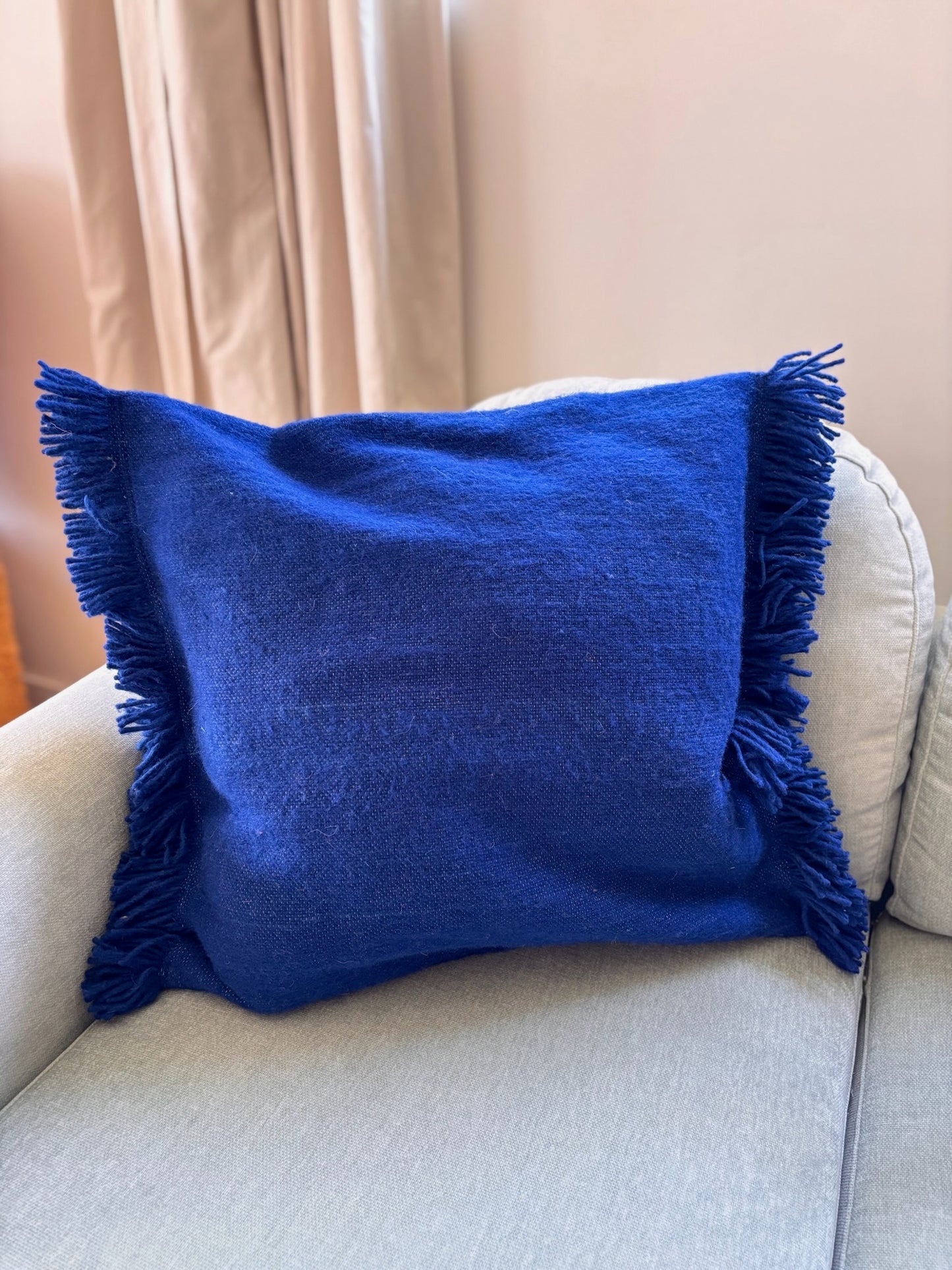 Moroccan Wool Cushions with tassels - Blue/Pink/Orange/Butter Yellow/Terracotta