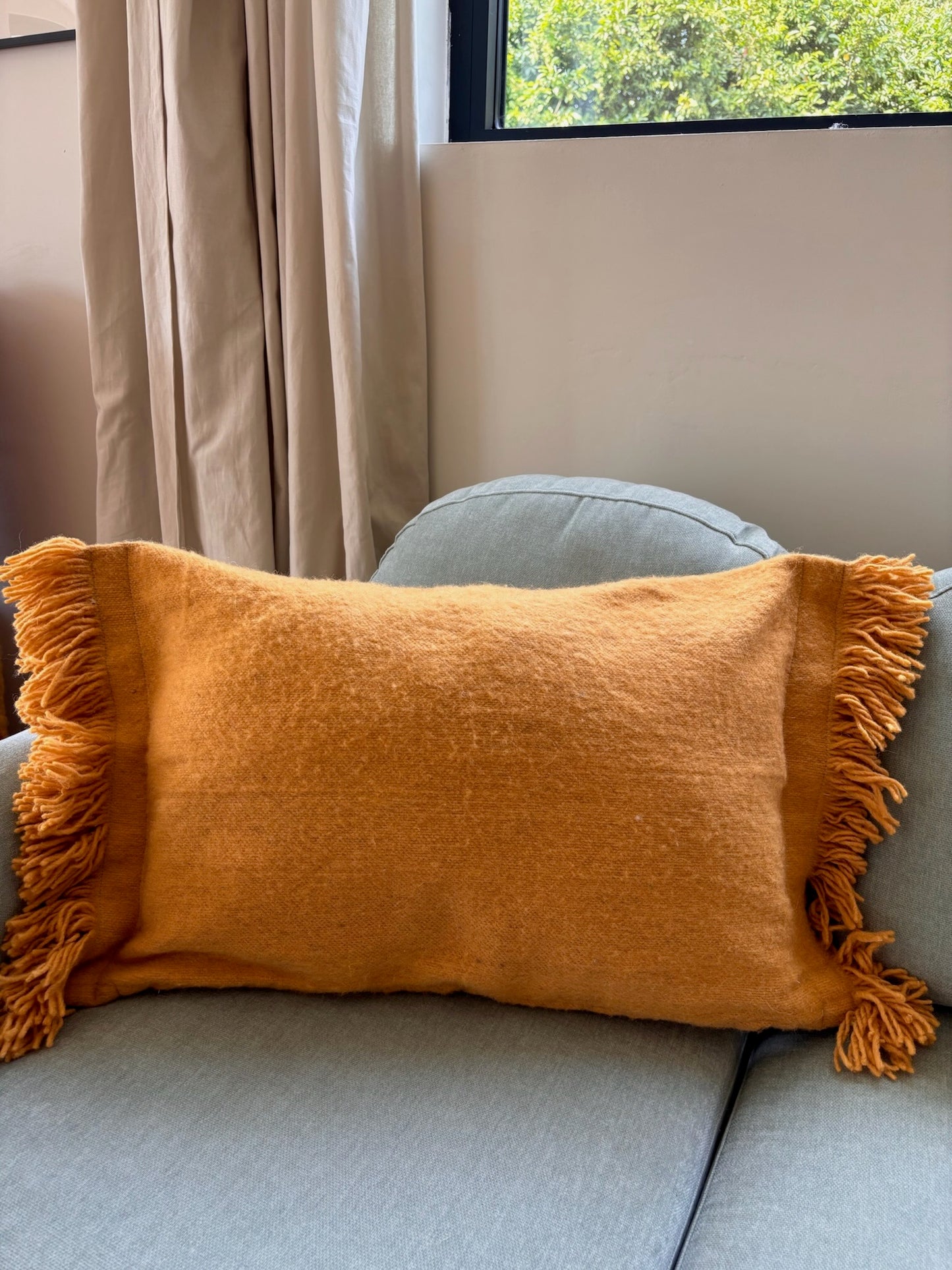 Moroccan Wool Cushions with tassels - Blue/Pink/Orange/Butter Yellow/Terracotta