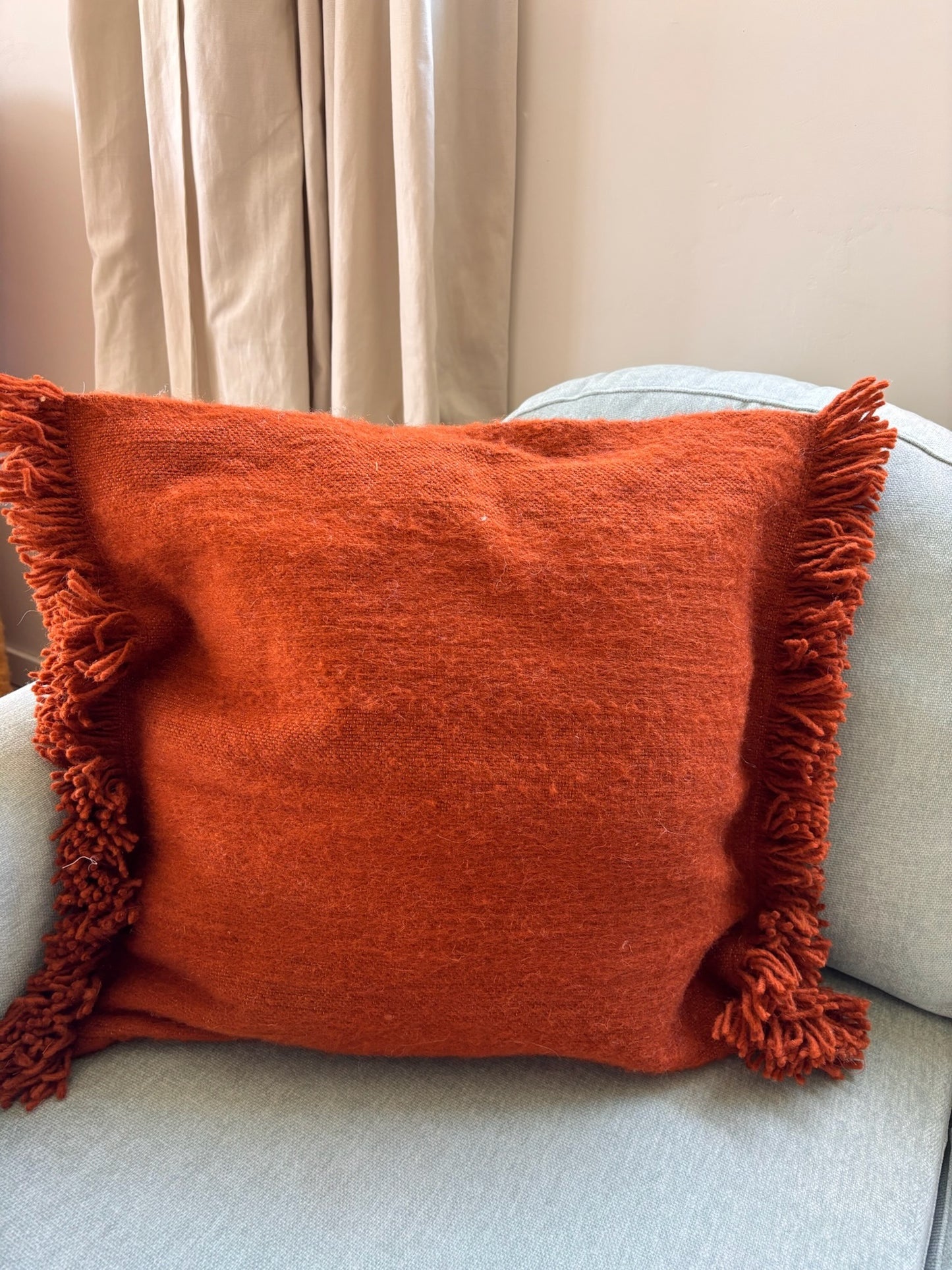 Moroccan Wool Cushions with tassels - Blue/Pink/Orange/Butter Yellow/Terracotta