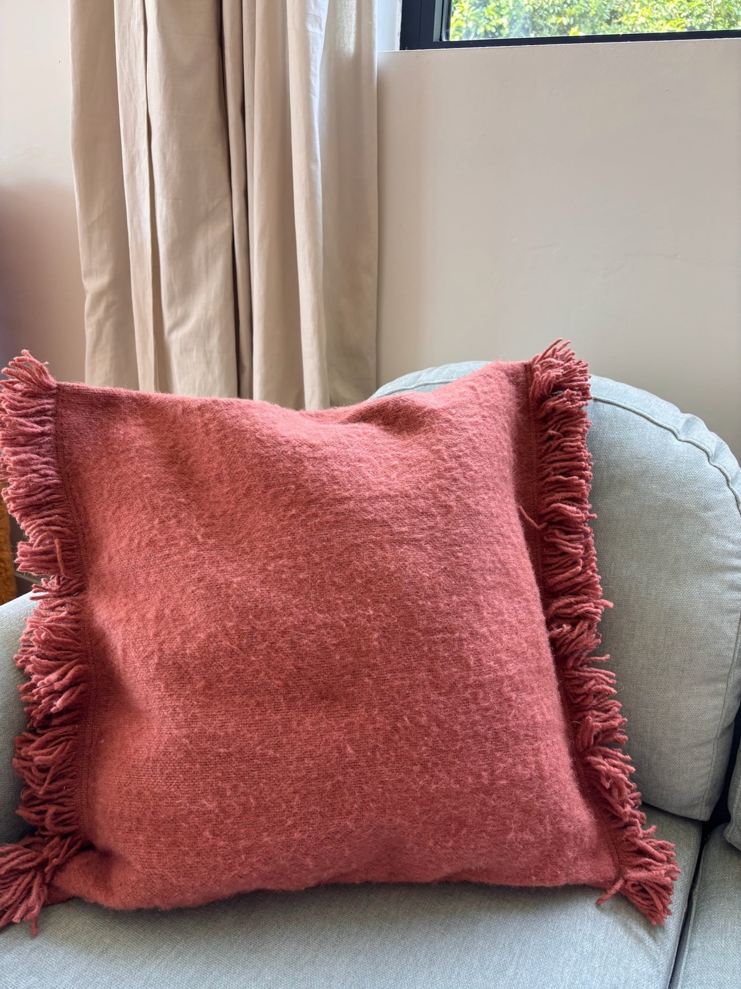 Moroccan Wool Cushions with tassels - Blue/Pink/Orange/Butter Yellow/Terracotta