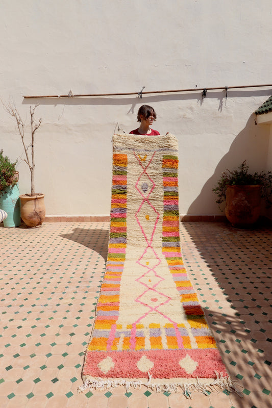 Boujaad Moroccan Colorful Runner Rug (368) 320x83cm