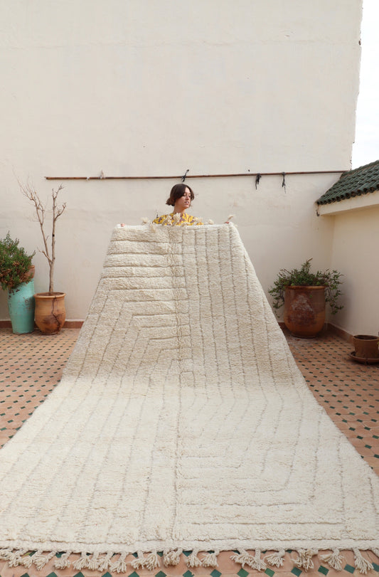 White Berber Wool Rug (380) 295x205cm