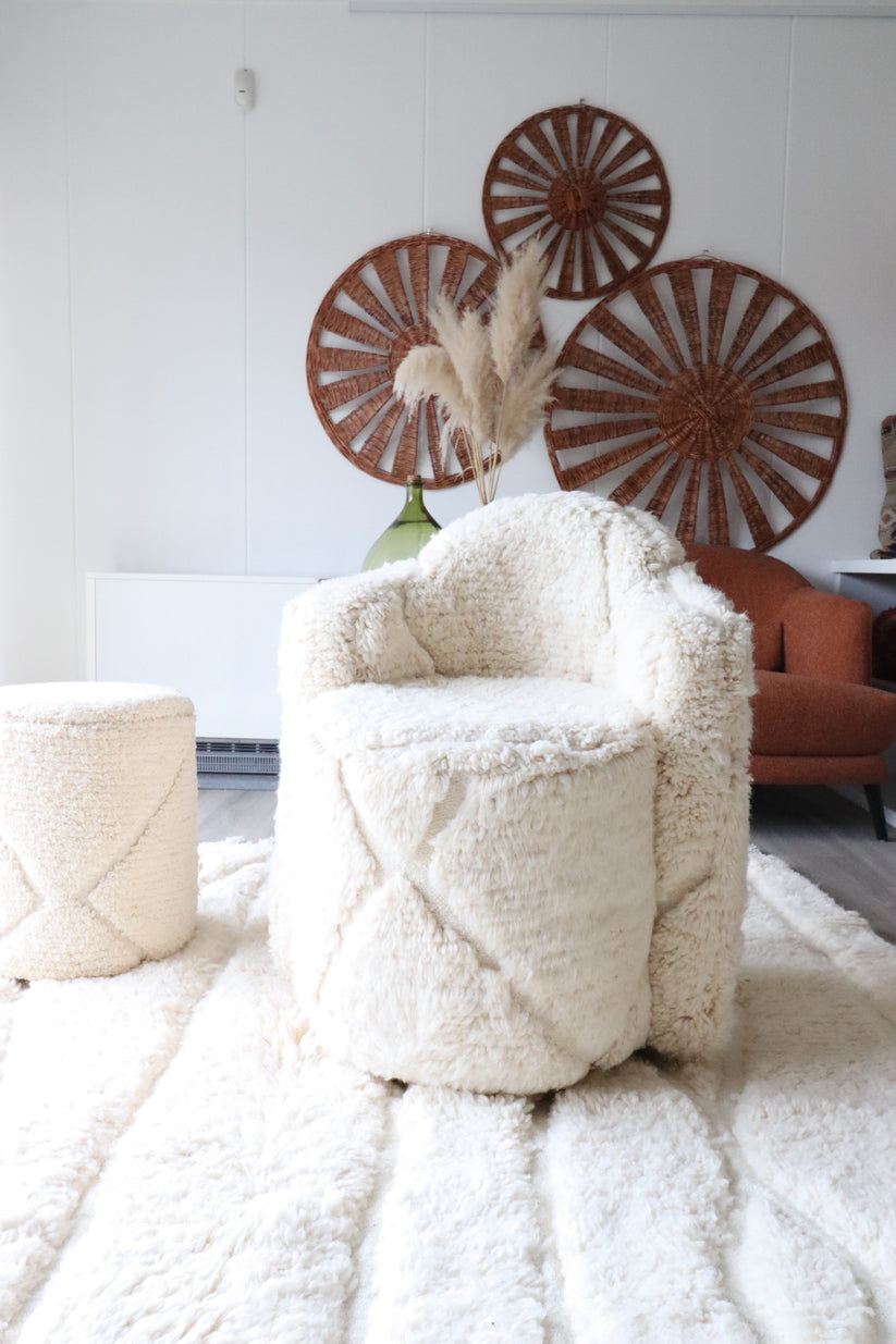 Witte Berber fauteuil