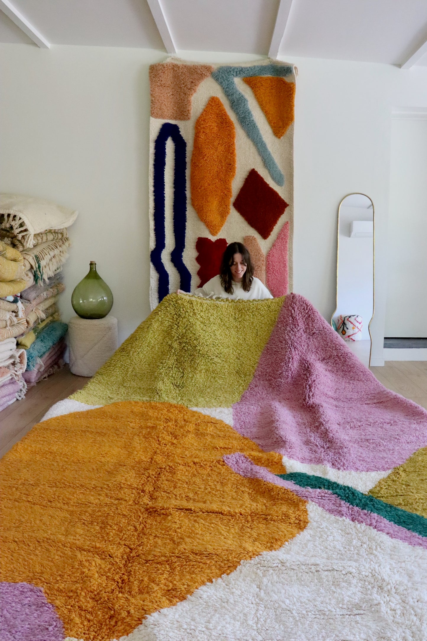 Beni Ouarain Moroccan Colorful Rug (918) 345x247cm - Pamplemousse