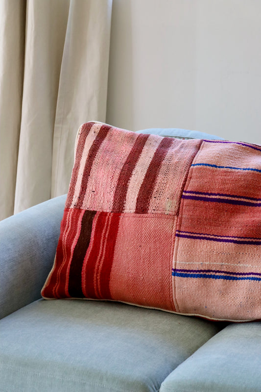 Pink Moroccan Wool Cushion - 75x50cm