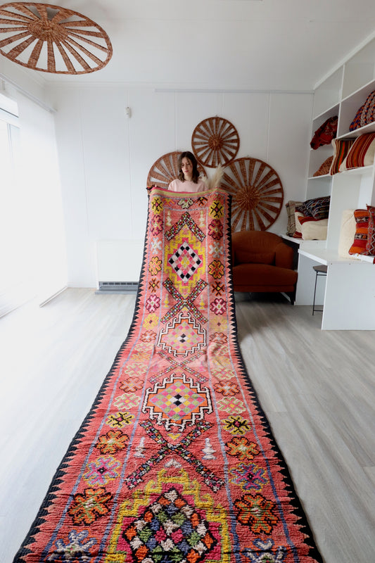 Boujaad Moroccan Colorful Rug (532) 330x90cm