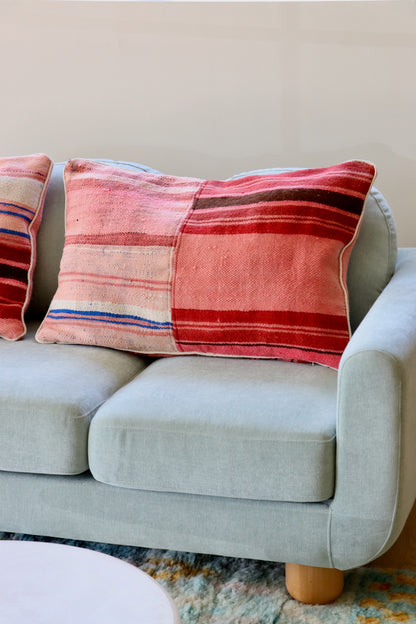 Pink Moroccan Wool Cushion - 75x50cm