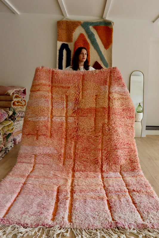 Tapis Beni Ouarain coloré (920) 250x173cm - Romantic flight