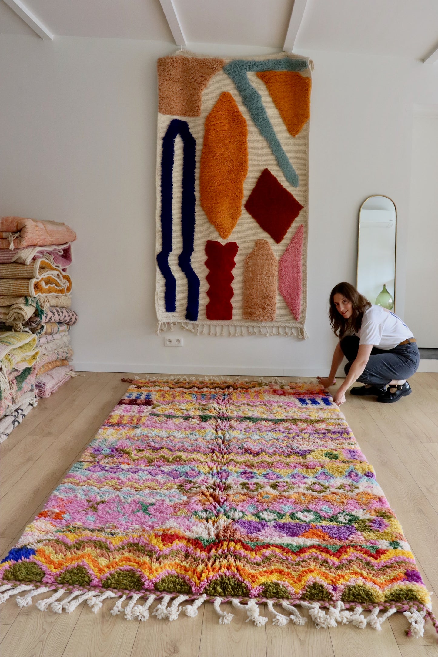 Beni Ouarain Moroccan Colorful Rug (925) 260x148cm - Rainbow