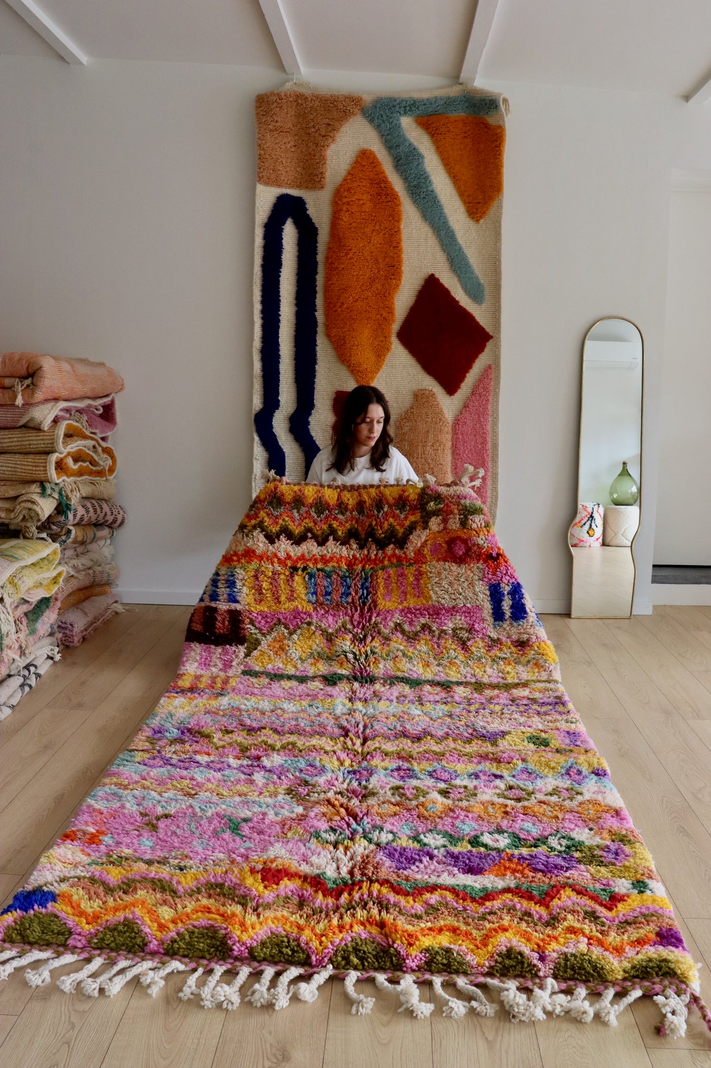 Beni Ouarain Moroccan Colorful Rug (925) 260x148cm - Rainbow