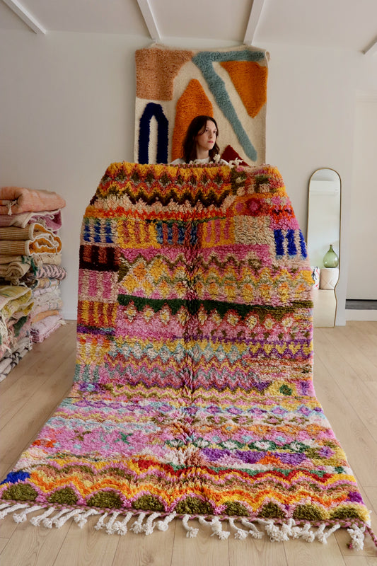 Beni Ouarain Moroccan Colorful Rug (925) 260x148cm - Rainbow