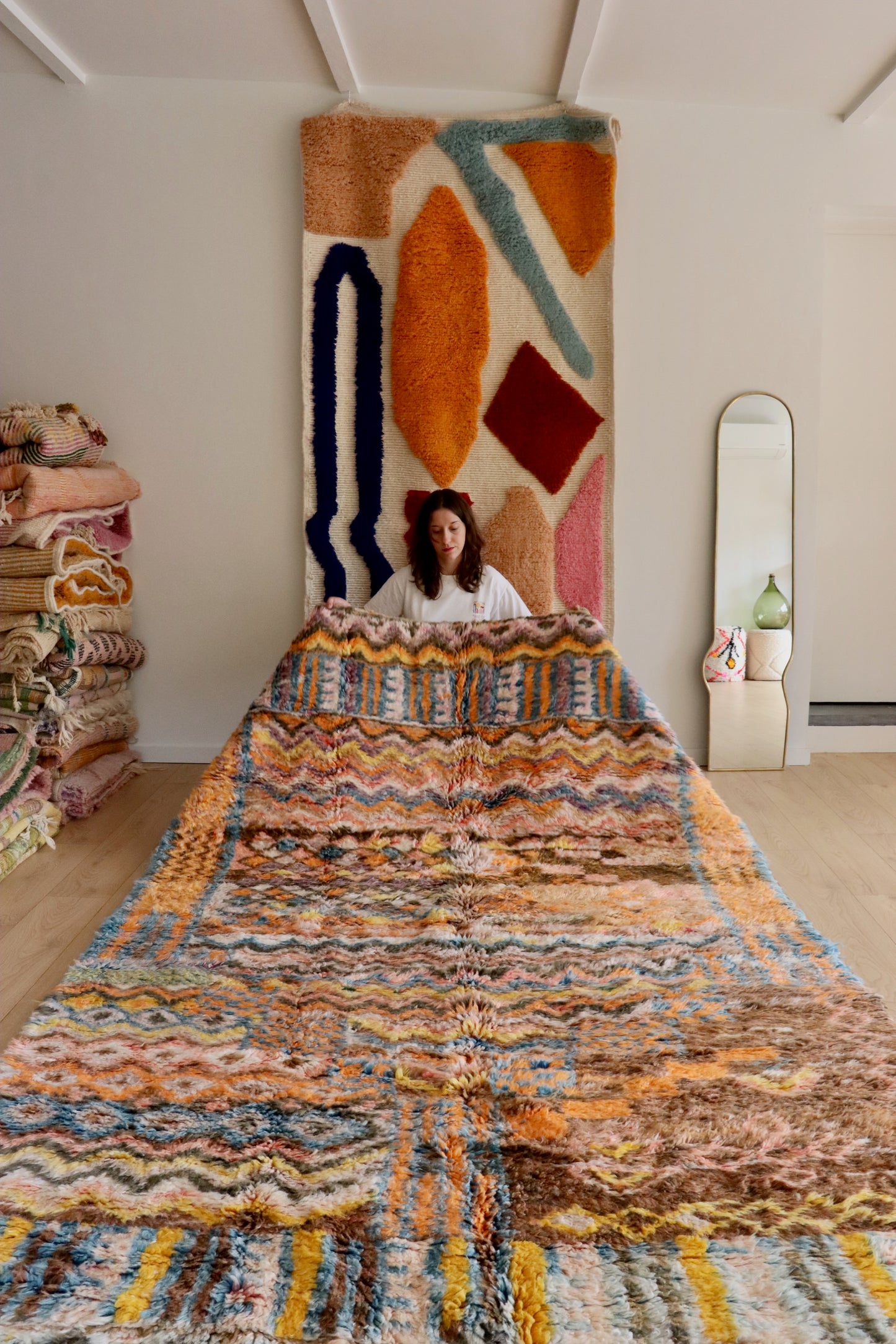 Beni Ouarain Moroccan Colorful Rug (928) 302x182cm - Electrifying