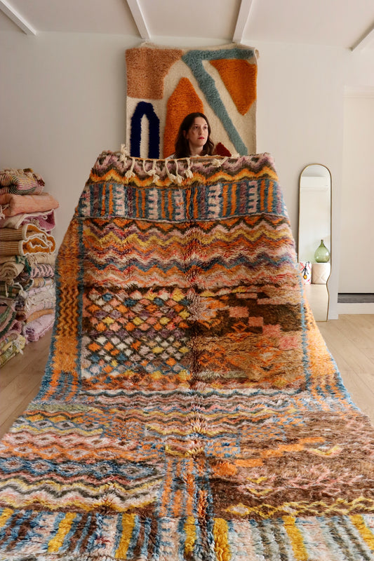 Beni Ouarain Moroccan Colorful Rug (928) 302x182cm - Electrifying