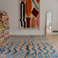 Beni Ouarain Moroccan Colorful Rug (931) 290x206cm - Deep in the ocean