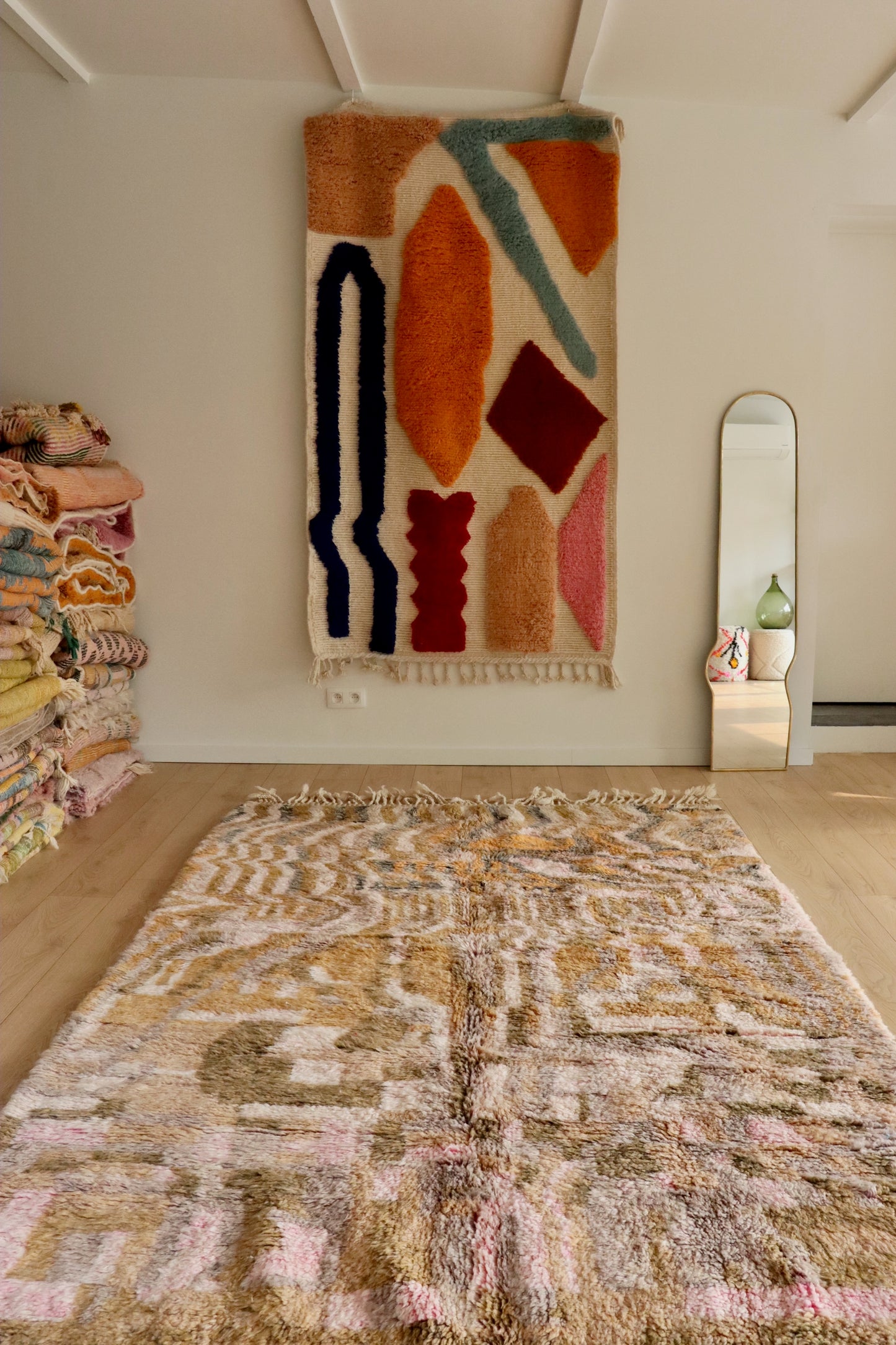 Beni Ouarain Moroccan Colorful Rug (924) 262x173cm - Moss