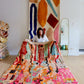 Tapis Beni Ouarain coloré (938) 260x156cm - Bubble Gum