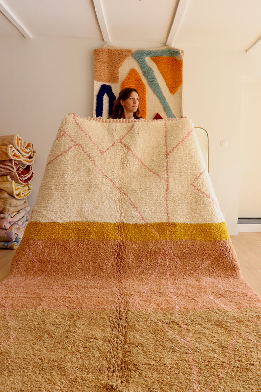 Tapis Beni Ouarain coloré (954) 305x209cm - Hawaii