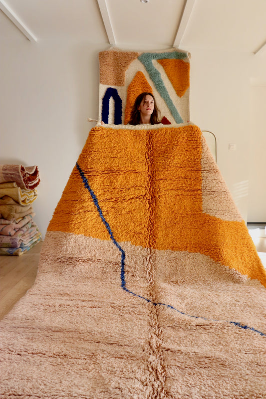 Tapis Beni Ouarain coloré (953) 295x210cm - Under the Blue Sky