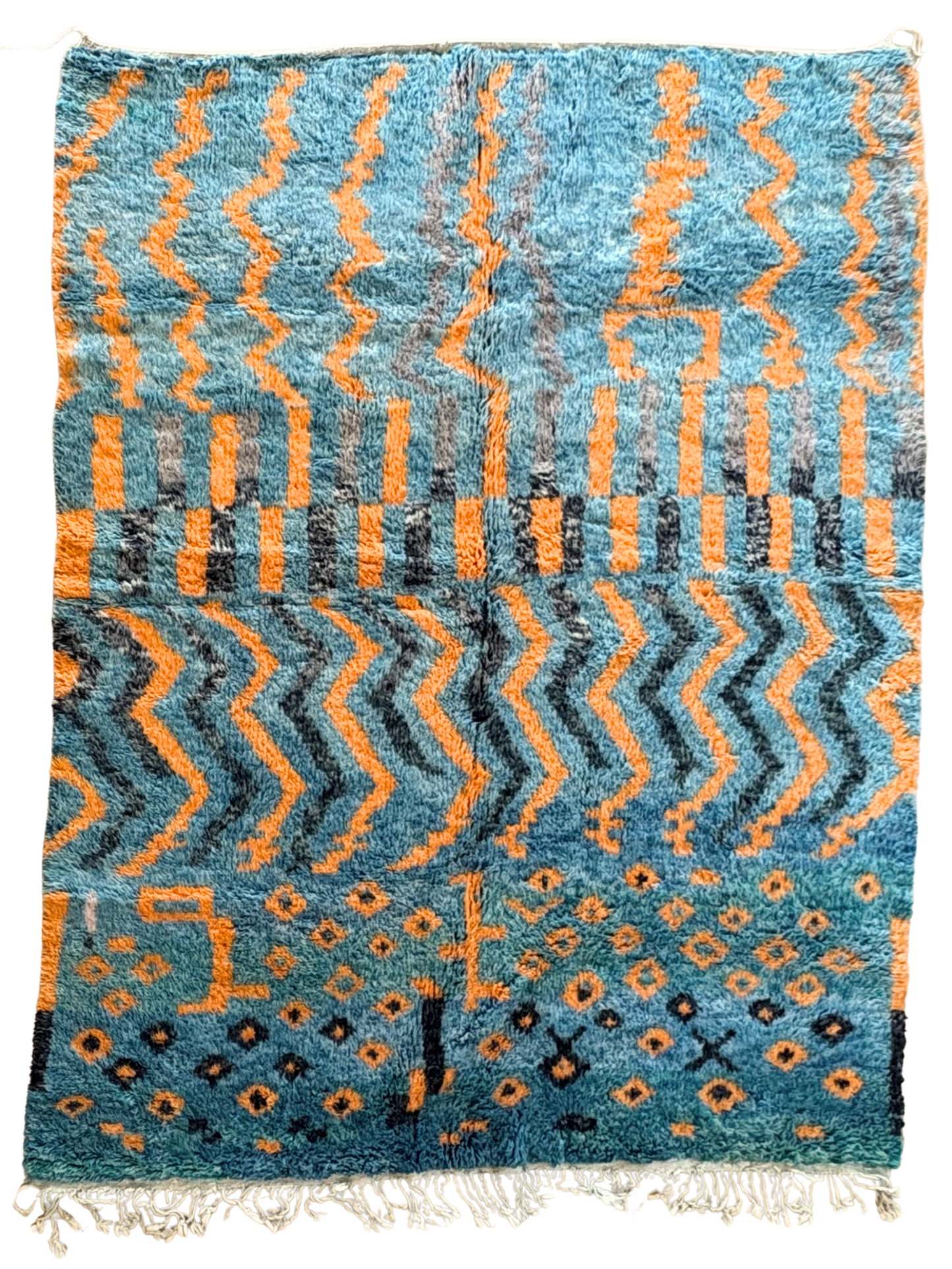 Beni Ouarain Moroccan Colorful Rug (931) 290x206cm - Deep in the ocean