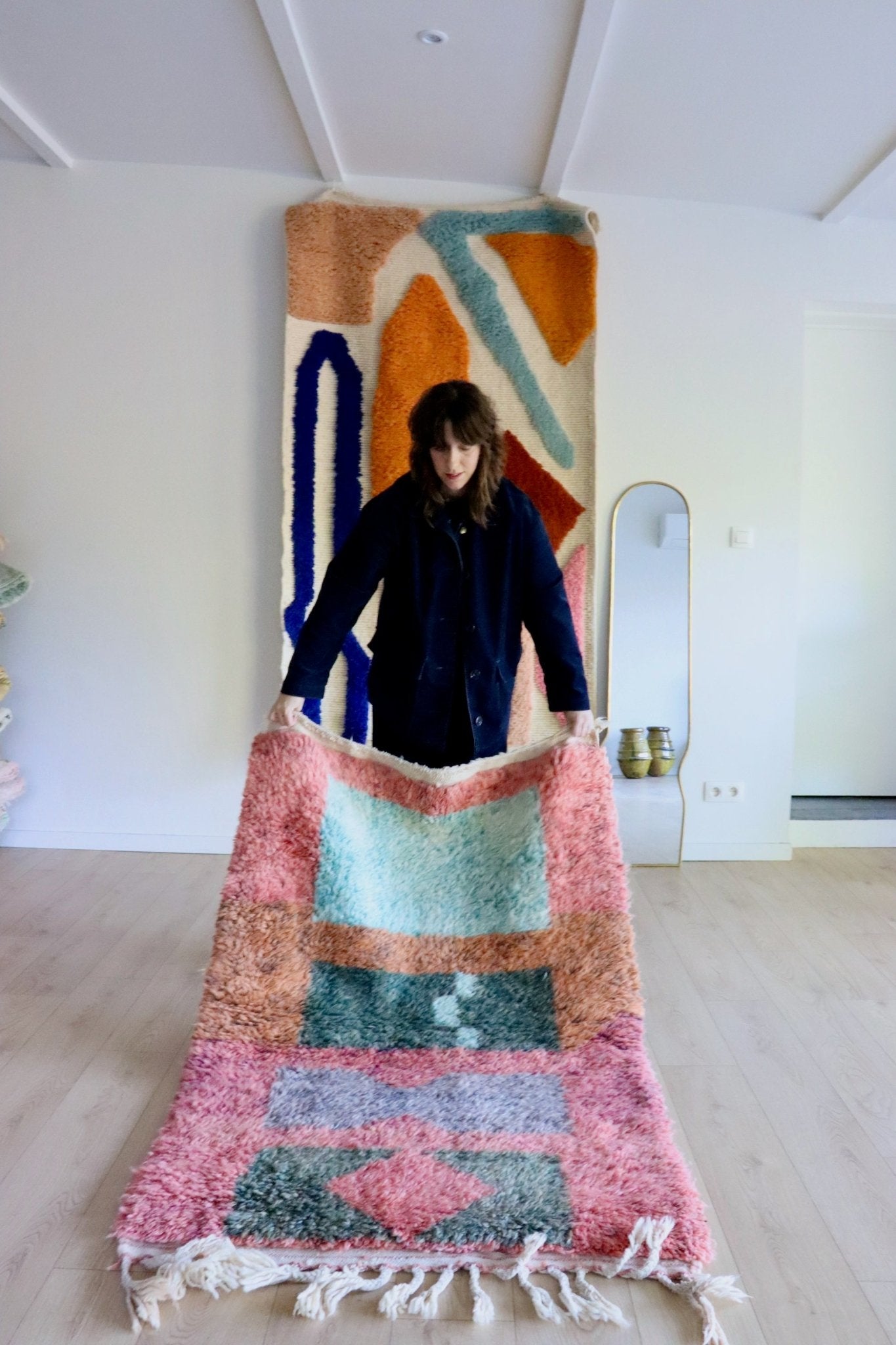 Beni Ouarain Moroccan Colorful Rug (1004) 160x104cm - Popsicle - Tree of Colors