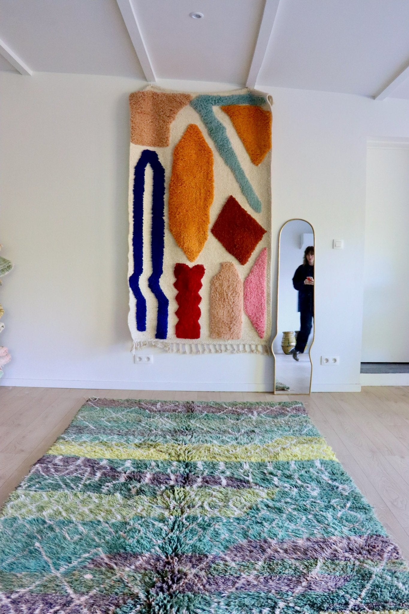 Beni Ouarain Moroccan Colorful Rug (1009) 263x167cm - Forest - Tree of Colors