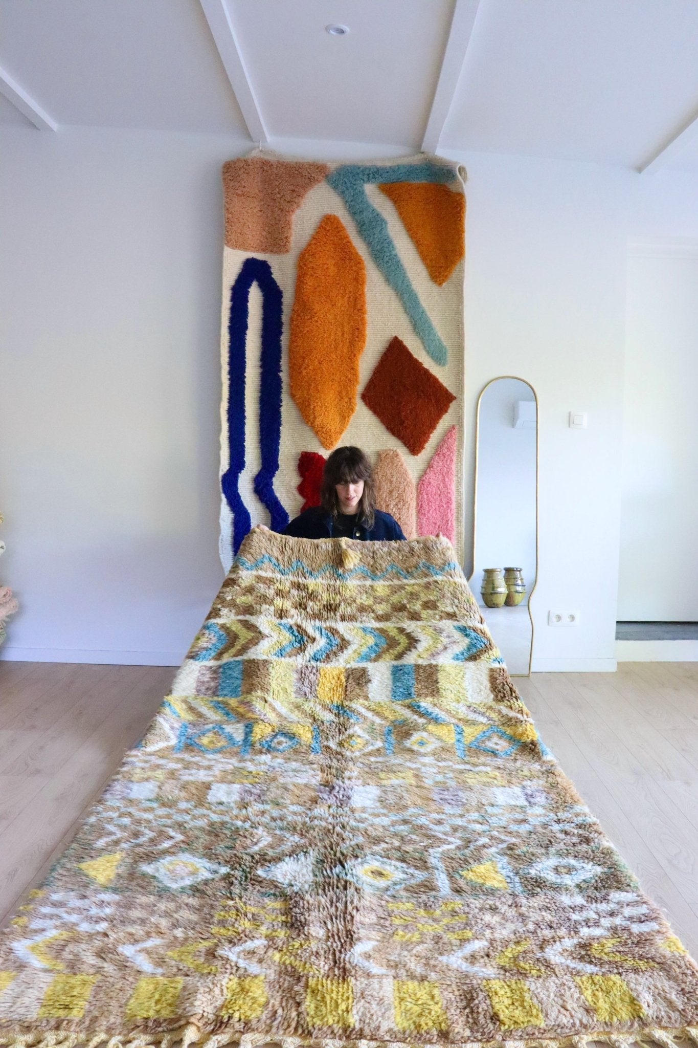 Beni Ouarain Moroccan Colorful Rug (1011) 254x156cm - Skoura - Tree of Colors