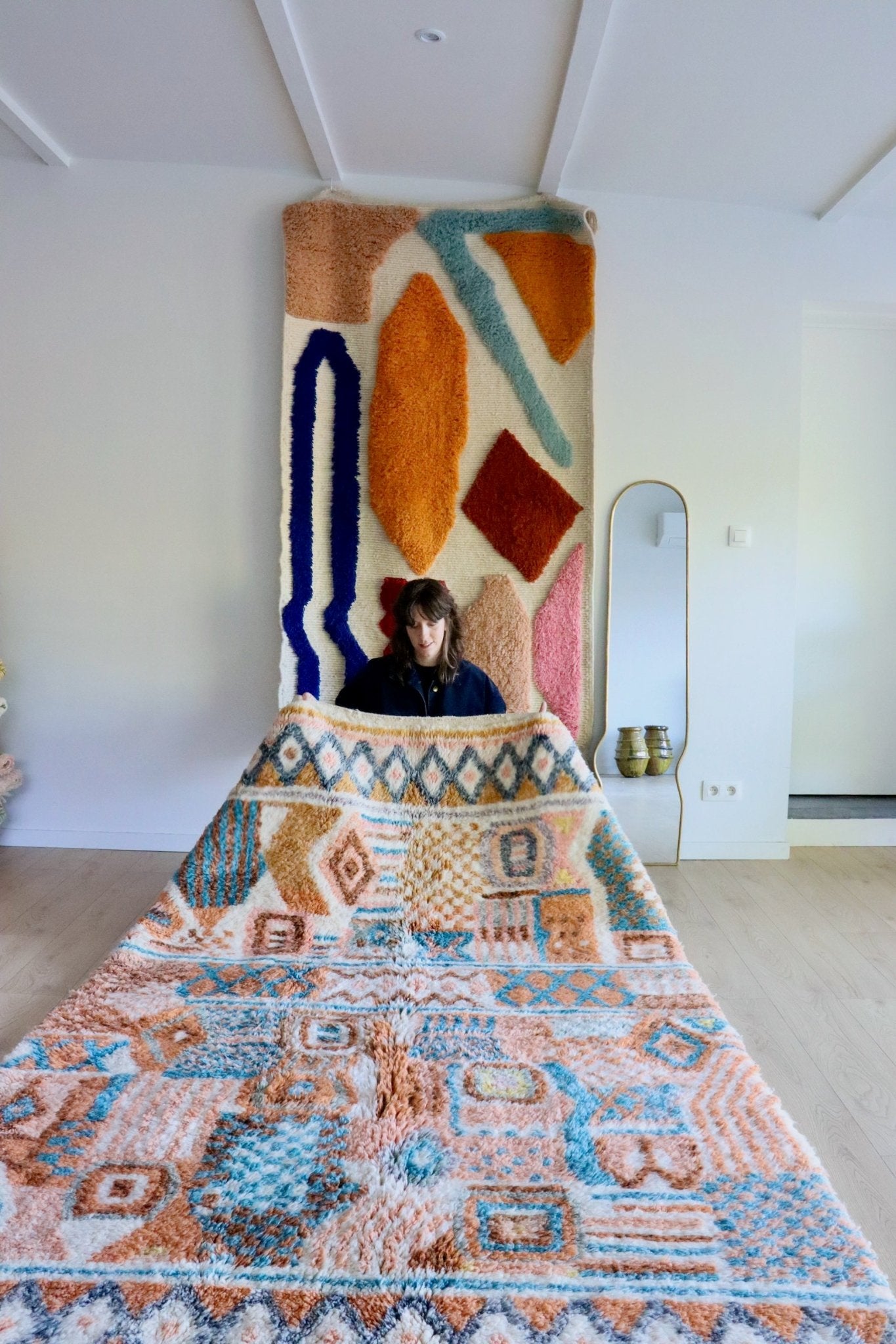 Beni Ouarain Moroccan Colorful Rug (1012) 268x172cm - River in the Atlas - Tree of Colors