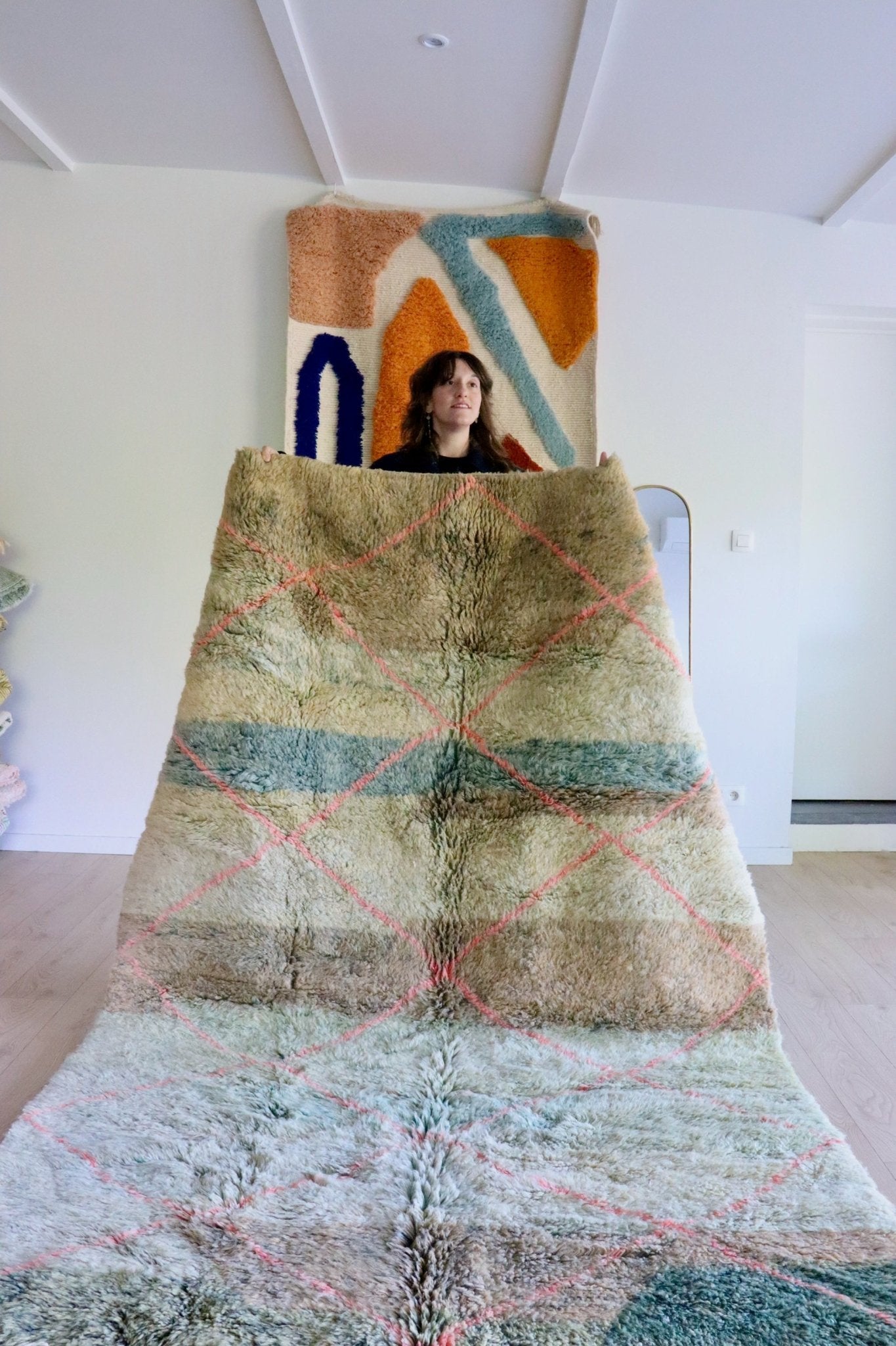 Beni Ouarain Moroccan Colorful Rug (1014) 255x172cm - Winter in the oasis - Tree of Colors