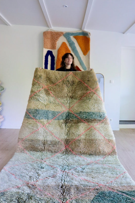 Beni Ouarain Moroccan Colorful Rug (1014) 255x172cm - Winter in the oasis - Tree of Colors