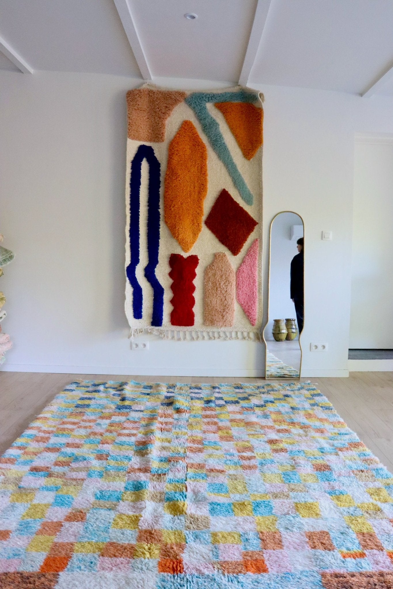 Beni Ouarain Moroccan Colorful Rug (1023) 297x206cm - Checkmate - Tree of Colors