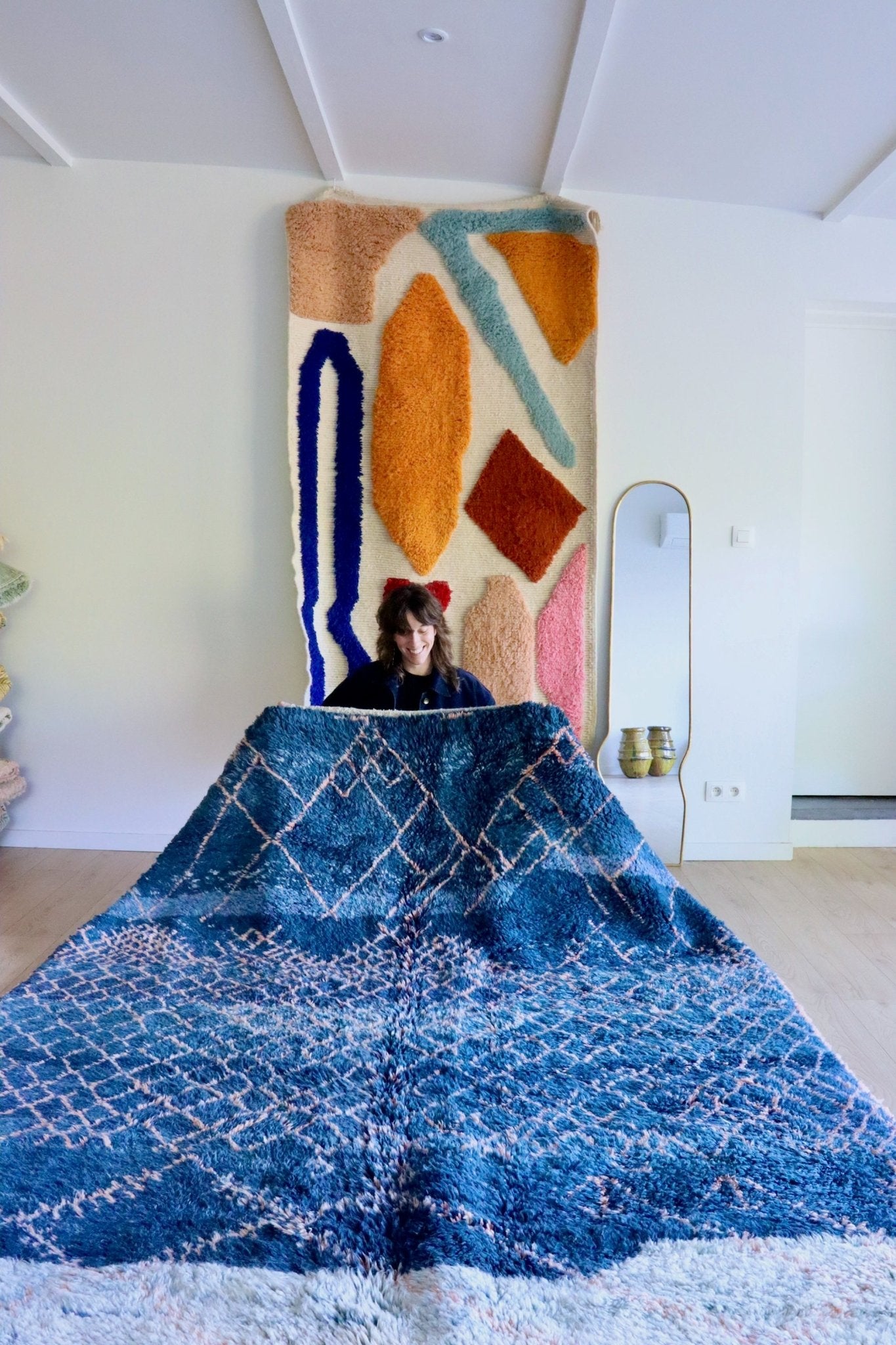 Beni Ouarain Moroccan Colorful Rug (1024) 293x214cm - Night - Tree of Colors