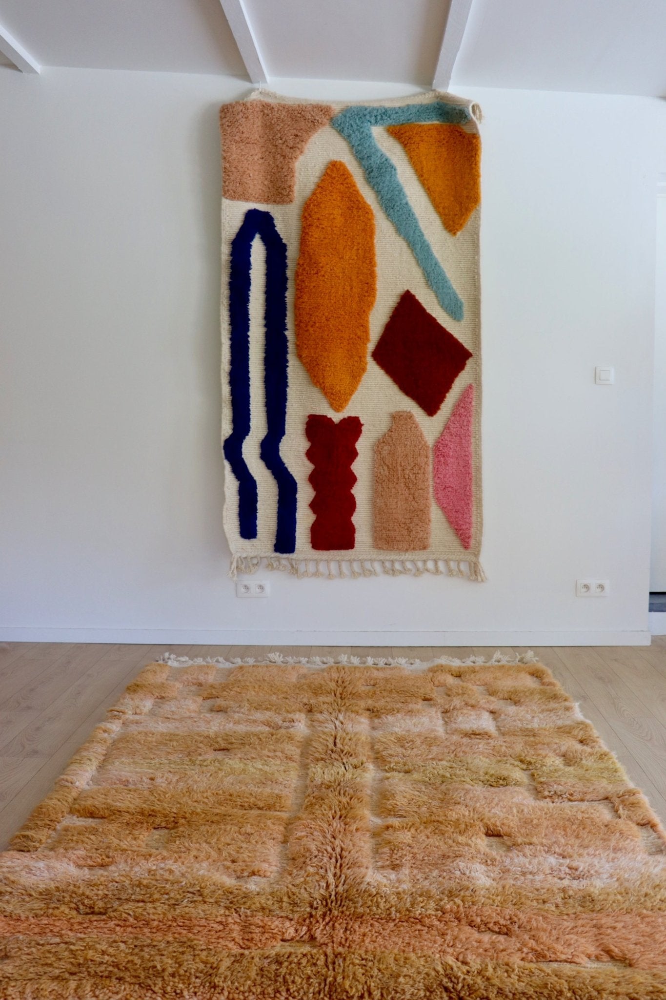 Beni Ouarain Moroccan Colorful Rug (1037) 247x174cm - Terra - Tree of Colors