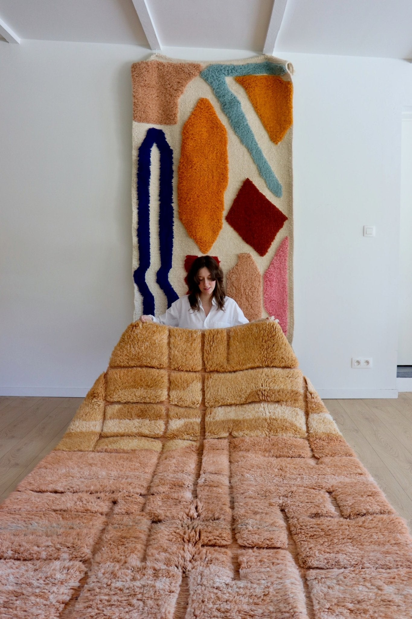 Beni Ouarain Moroccan Colorful Rug (1038) 256x169cm - Warmth - Tree of Colors