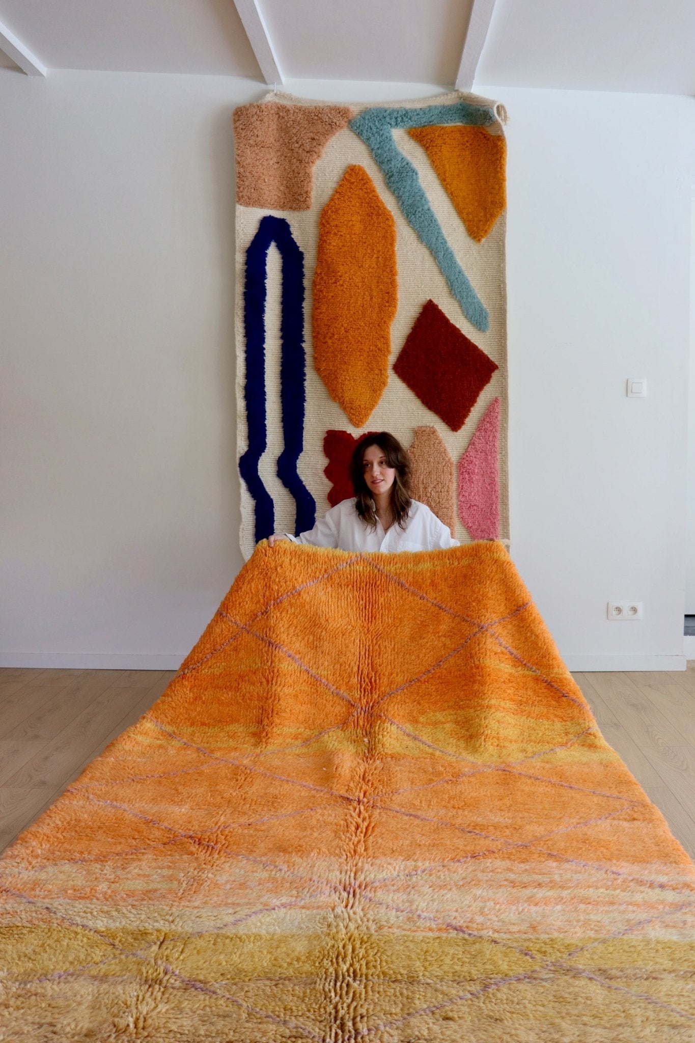 Beni Ouarain Moroccan Colorful Rug (1039) 273x174cm - Bright - Tree of Colors