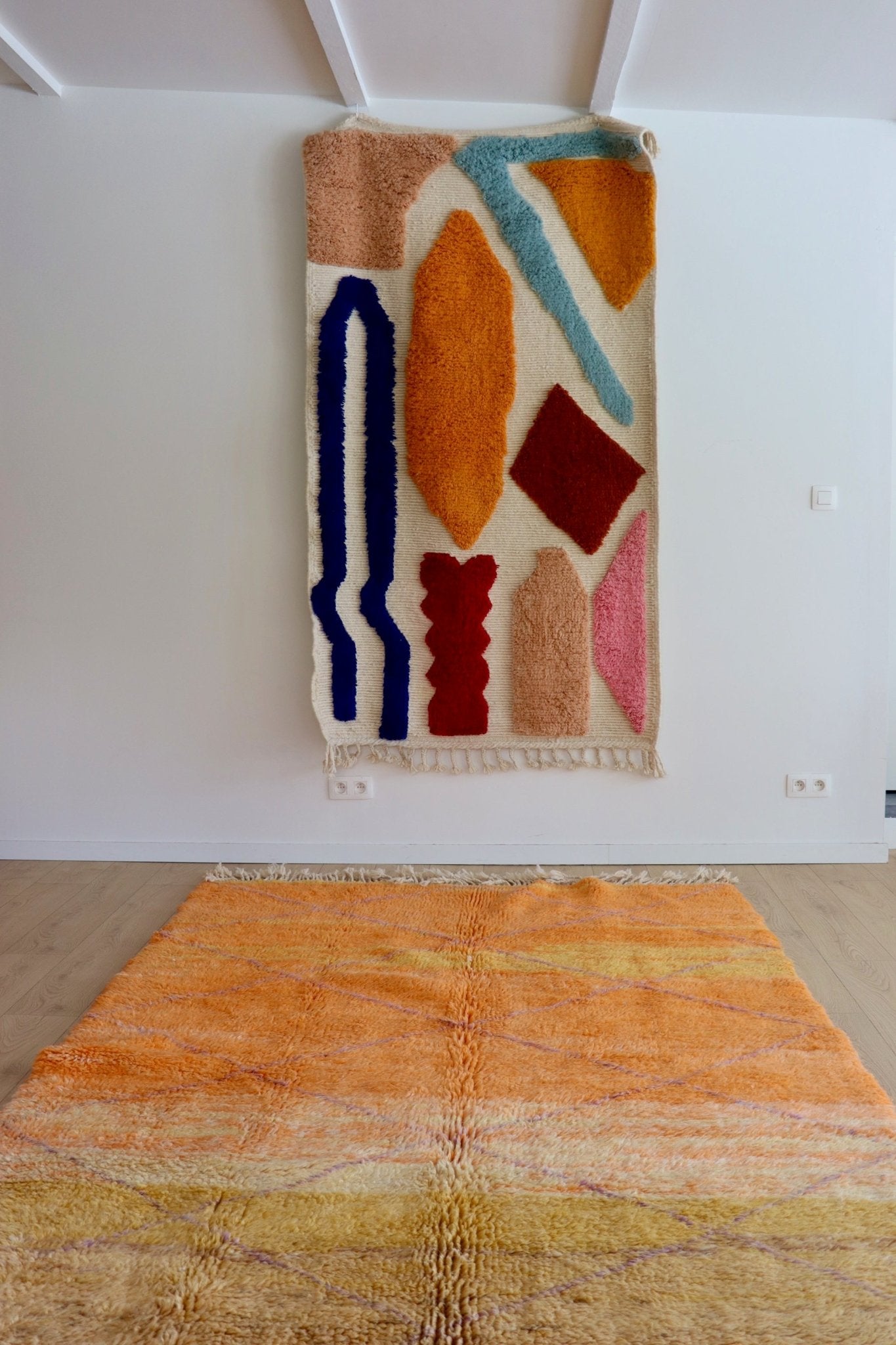 Beni Ouarain Moroccan Colorful Rug (1039) 273x174cm - Bright - Tree of Colors