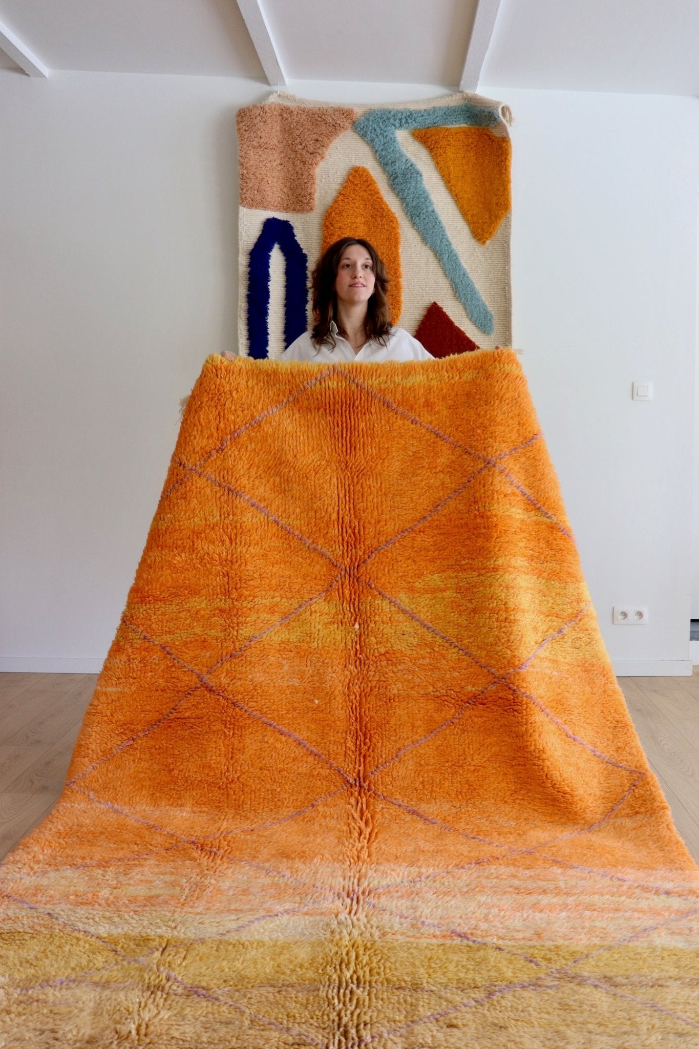 Beni Ouarain Moroccan Colorful Rug (1039) 273x174cm - Bright - Tree of Colors