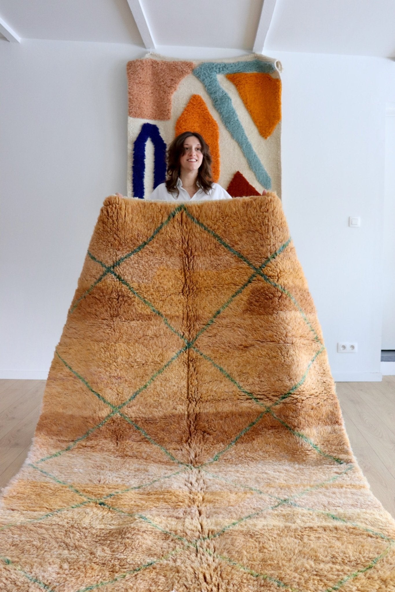 Beni Ouarain Moroccan Colorful Rug (1040) 251x161cm - Earth - Tree of Colors